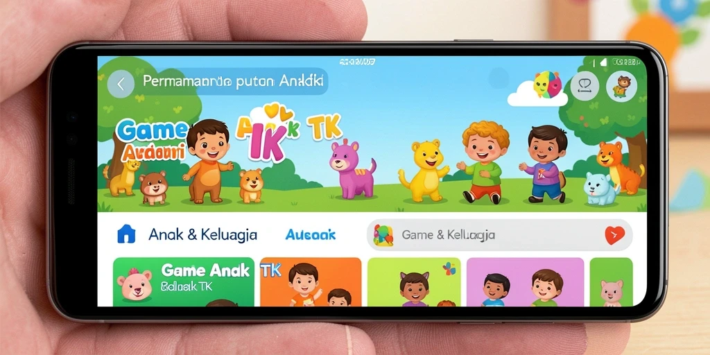 Antarmuka interaktif permainan edukatif anak TK.