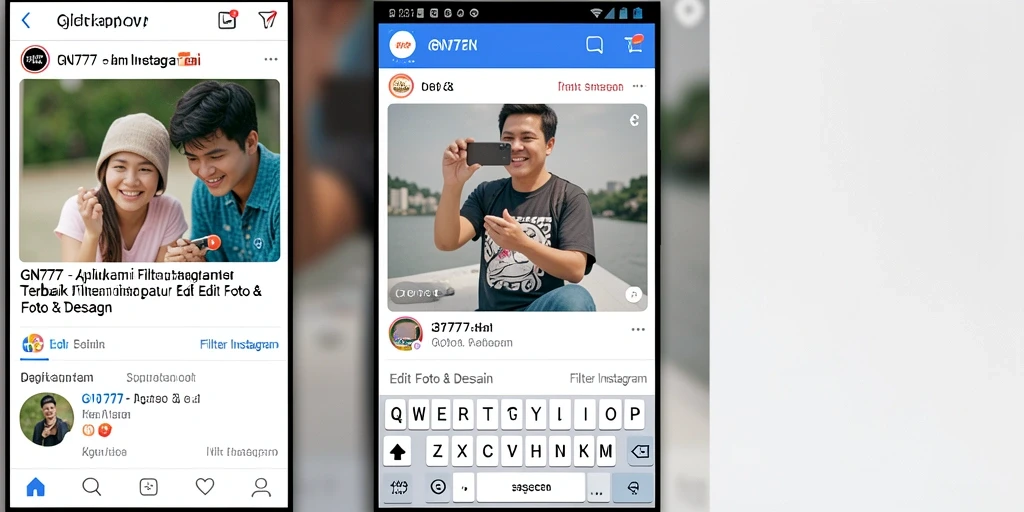 Antarmuka GN777 yang memudahkan penggunaan filter Instagram.