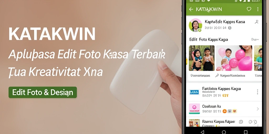 Tampilan antarmuka KATAKWIN saat mengedit foto dengan efek kertas kaca.