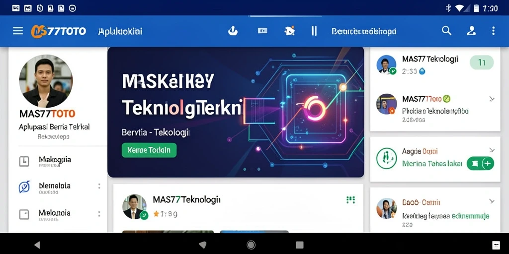 Tampilan antarmuka aplikasi MAS77TOTO yang menarik dan informatif.