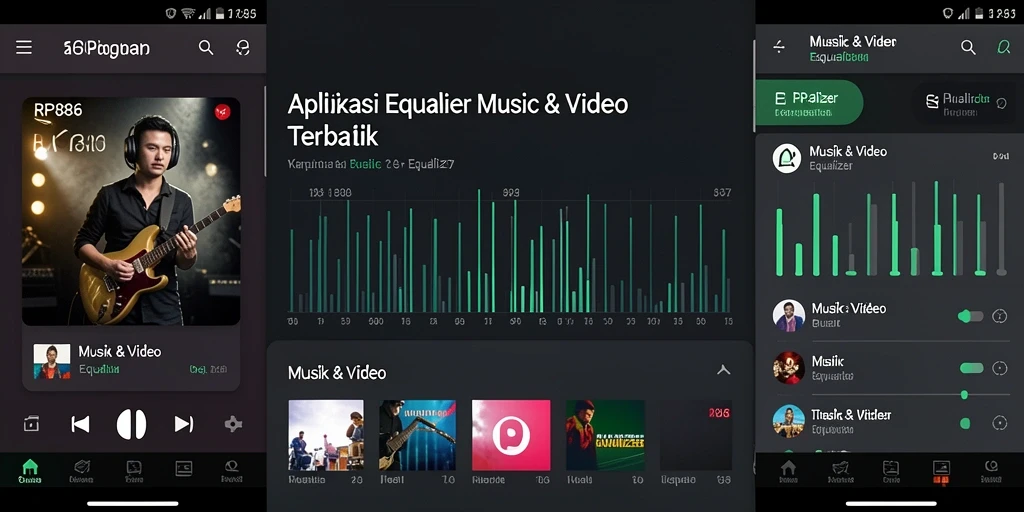 Antarmuka utama RP886 dengan fungsi Equalizer yang mudah digunakan.